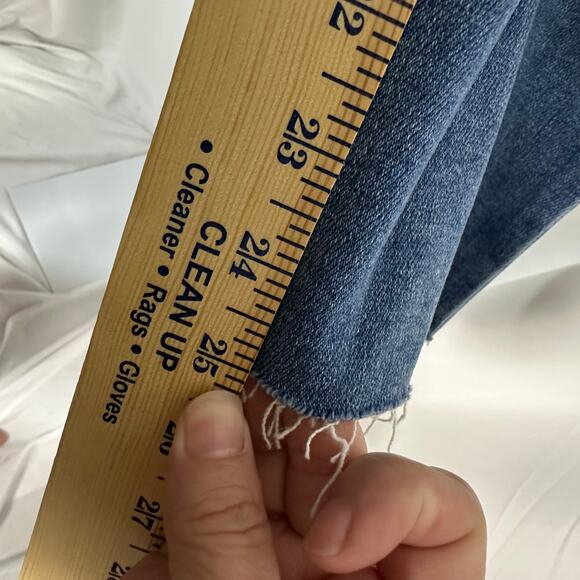 NWT Paige Vintage Cindy Crop High Rise Straight Jeans 34 Seawater Wash Raw Hem‎ - Picture 11 of 11